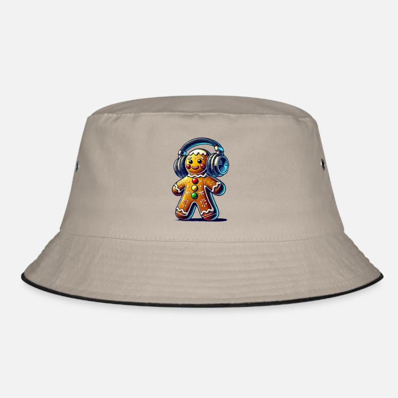 Gingerbread Music Lebkuchenmann Bucket Hat