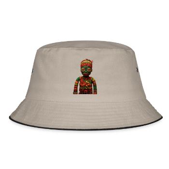 🪆 Poupée Vaudou aux Couleurs de l’Afrique - Bob - kaki/noir - Devant