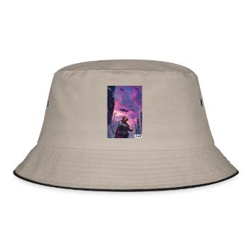 Knight Dachshund - Bucket Hat - khaki/black - Front