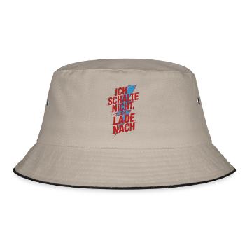 Ich schalte nicht ich lade nach - Bucket Hat - Khaki/Schwarz - Vorne
