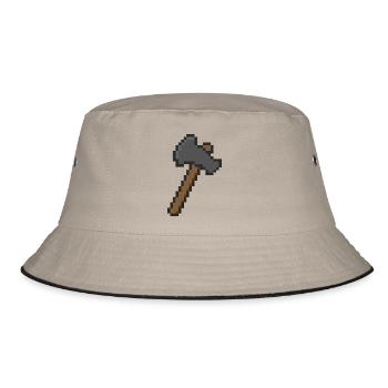 Axe Pixel - Bucket Hat - khaki/black - Front