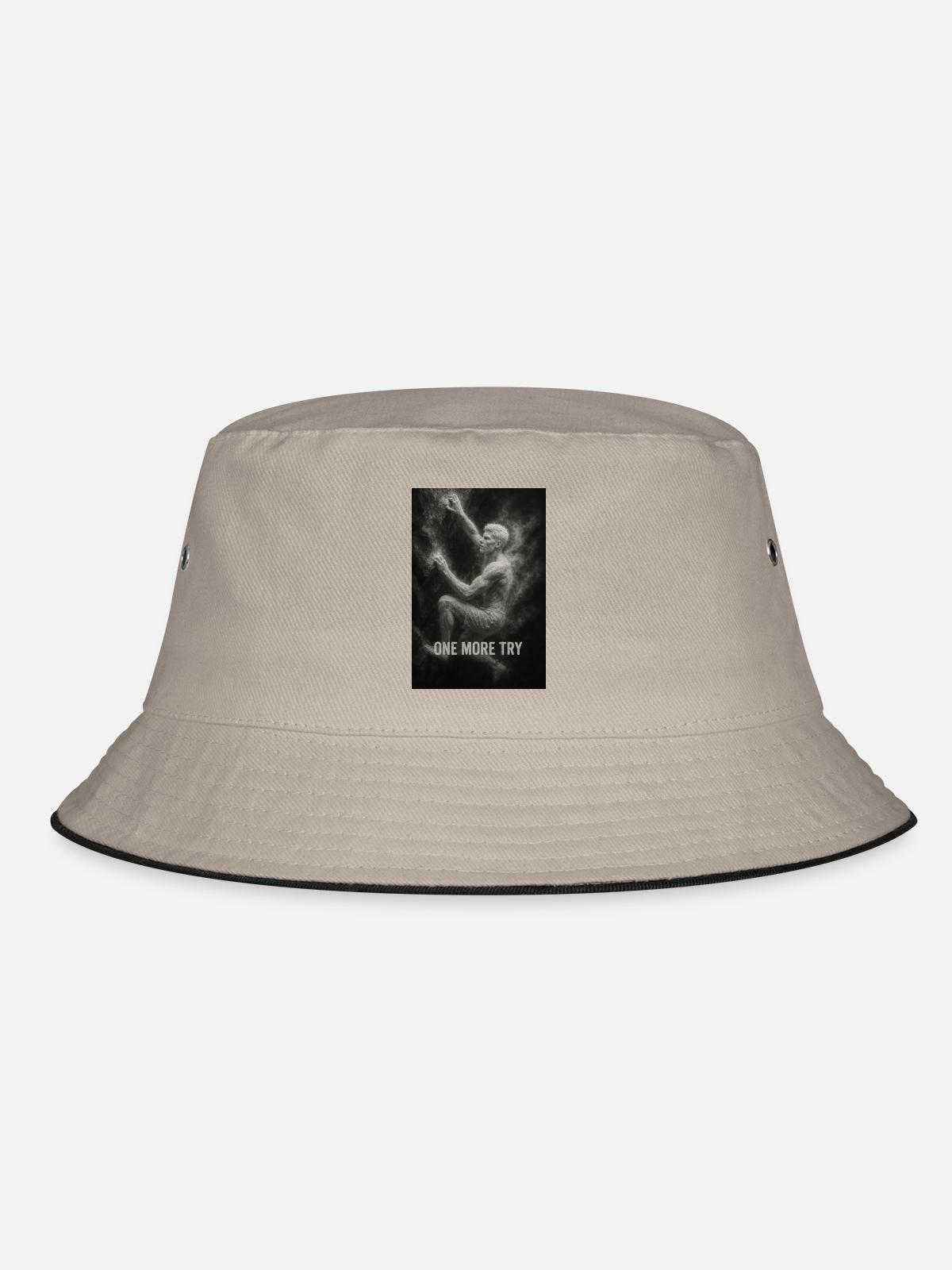 One more try. - Bucket Hat - Khaki/Schwarz - Vorne