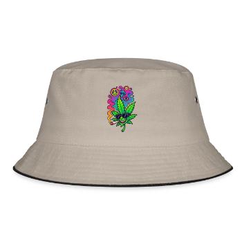 GreenGlow - Bucket Hat - Khaki/Schwarz - Vorne