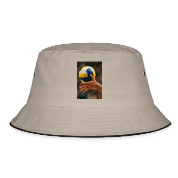 Volleyball - Mitten in der Razzia - Bucket Hat - Khaki/Schwarz - Vorne