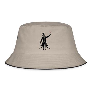 Magician Silhouette Wizard - Bucket Hat - khaki/black - Front