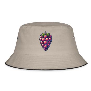 Weintrauben - Bucket Hat - Khaki/Schwarz - Vorne