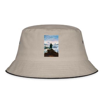 Caspar David Friedrich Wanderer über dem Nebelmeer - Bucket Hat - Khaki/Schwarz - Vorne