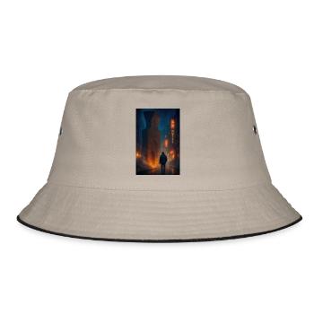 Nur in der Stadt - Bucket Hat - Khaki/Schwarz - Vorne