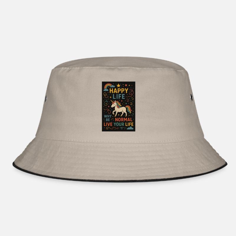 Why be normal - unicorn - Bucket Hat - khaki/black