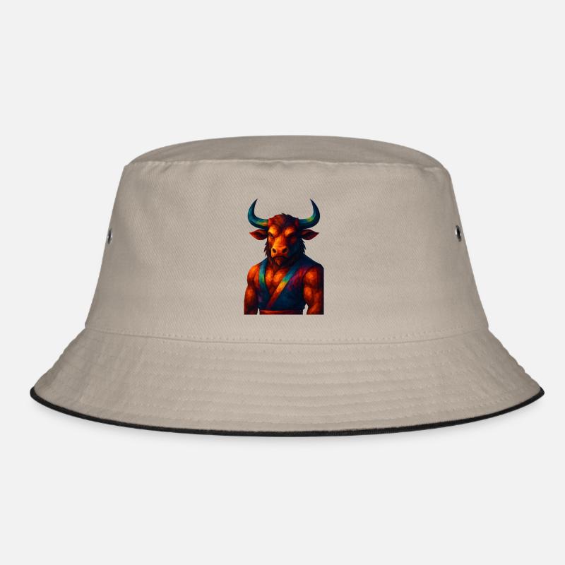 WPAP Stil Tiere - Minotaurus in Pose Bucket Hat