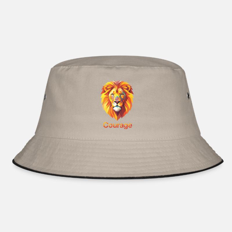 Majestic lion with courage design - Bucket Hat - khaki/black