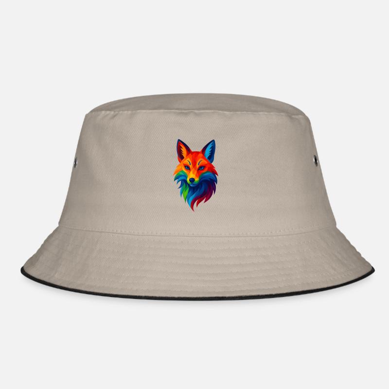 WPAP Stil Tiere - Kitsune Fuchsgeist Bucket Hat