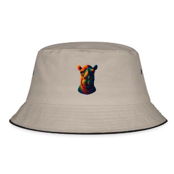 WPAP Style Animals - Camel Portrait - Bucket Hat - khaki/black - Front