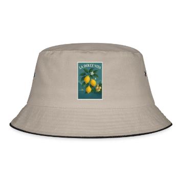 La Dolce Vita - Bucket Hat - Khaki/Schwarz - Vorne