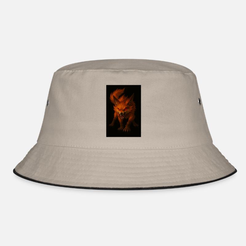 Wütender Fuchs mit leuchtenden Augen Bucket Hat
