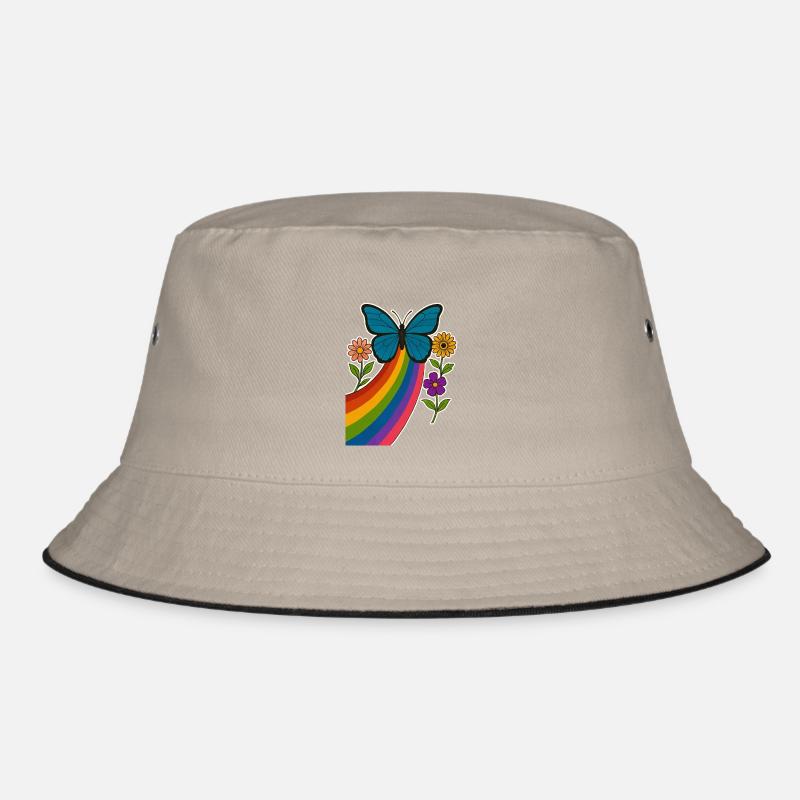 Papillon arc-en-ciel - Bob - kaki/noir