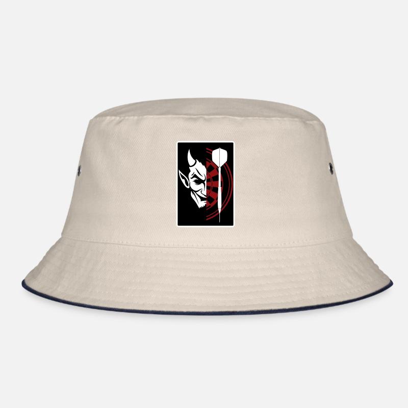 Darts, Bullseye, Dartboard and devil. Bucket Hat