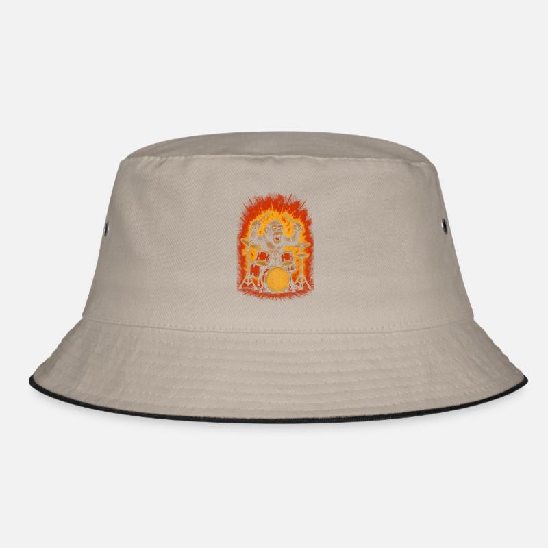 Monkey drummer on fire Bucket Hat