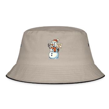Lebkuchenmann Lebkuchen Lebkuchenmänner Geschenk - Bucket Hat - Khaki/Schwarz - Vorne