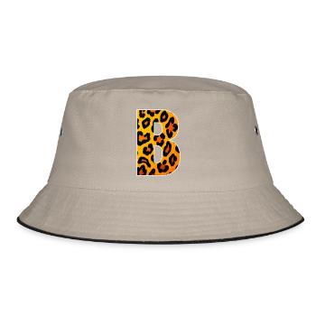 LeopardB Monogramm im Leopardenlook - Bucket Hat - Khaki/Schwarz - Vorne