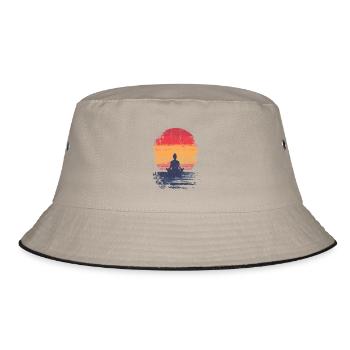 Sonnenuntergang Meditation - Bucket Hat - Khaki/Schwarz - Vorne