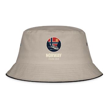 Norwegen Kreuzfahrt 2026 – Retro Badge - Bucket Hat - Khaki/Schwarz - Vorne