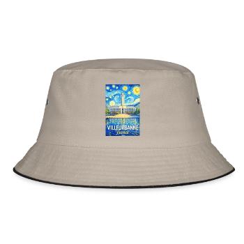 Villeurbanne, France - Bucket Hat - khaki/black - Front