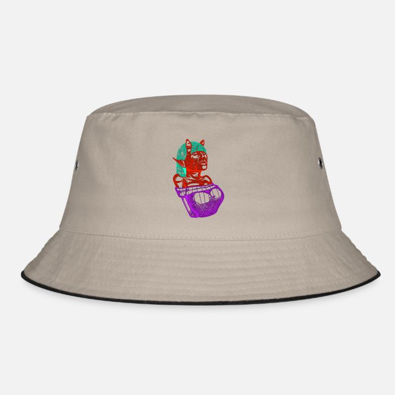 Crimson Demon  - Bucket Hat - khaki/black