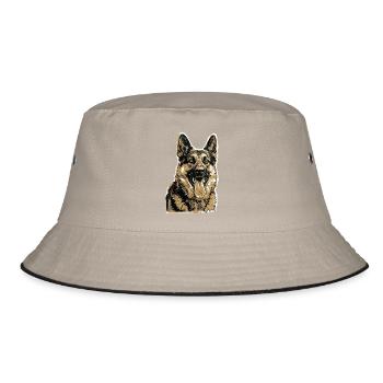 German Shepherd - Bucket Hat - khaki/black - Front