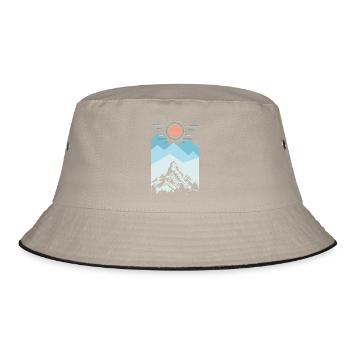Hiker Scout Camping Hiking Mountain Climbing Mount - Bucket Hat - khaki/black - Front