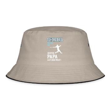 Schlagball Bester Papa Vater Vatertag Geburtstag - Bucket Hat - Khaki/Schwarz - Vorne