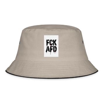 FCK AFD – Stencil Statement against the Right - Bucket Hat - khaki/black - Front