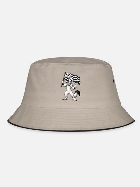 Hermelin-Rebellenmänner - Bucket Hat - Khaki/Schwarz