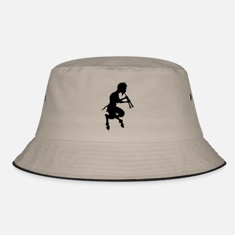 pan faun teufel devil - Bucket Hat - Khaki/Schwarz