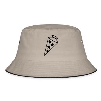 Sugar cone - school cone - Bucket Hat - khaki/black - Front
