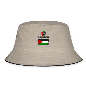 Free palestine - Bucket Hat - Khaki/Schwarz - Vorne