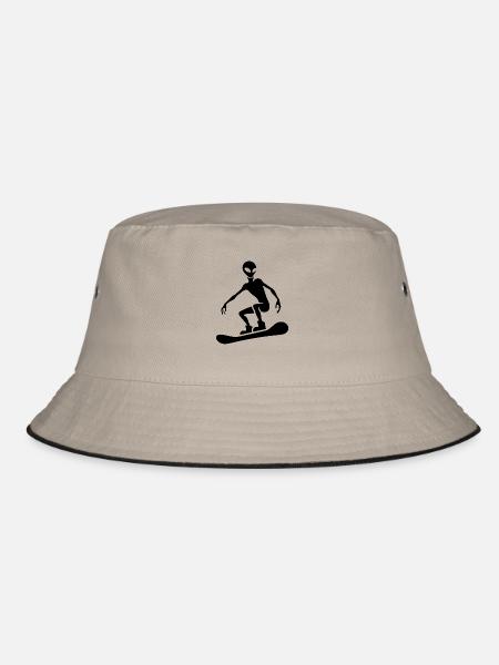 Design minimaliste : Alien Snowboarder - Bob - kaki/noir - Devant