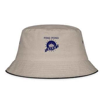 ping pong king - Bucket Hat - Khaki/Schwarz - Vorne