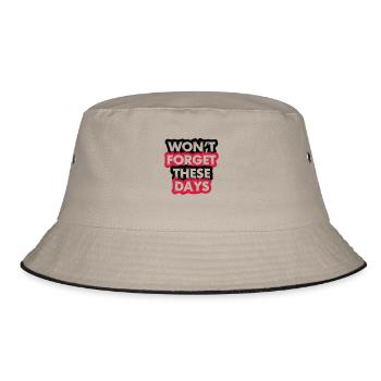 Won't forget these days - Bucket Hat - Khaki/Schwarz - Vorne