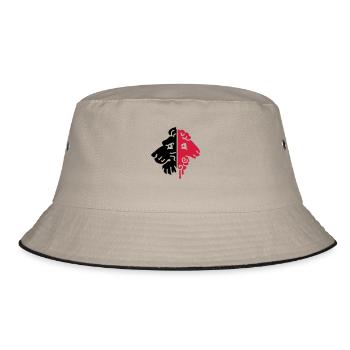 Loewe und Lamm, Lion and Lamb - Bucket Hat - Khaki/Schwarz - Vorne