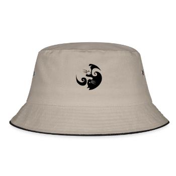 Katzenliebe - Bucket Hat - Khaki/Schwarz - Vorne