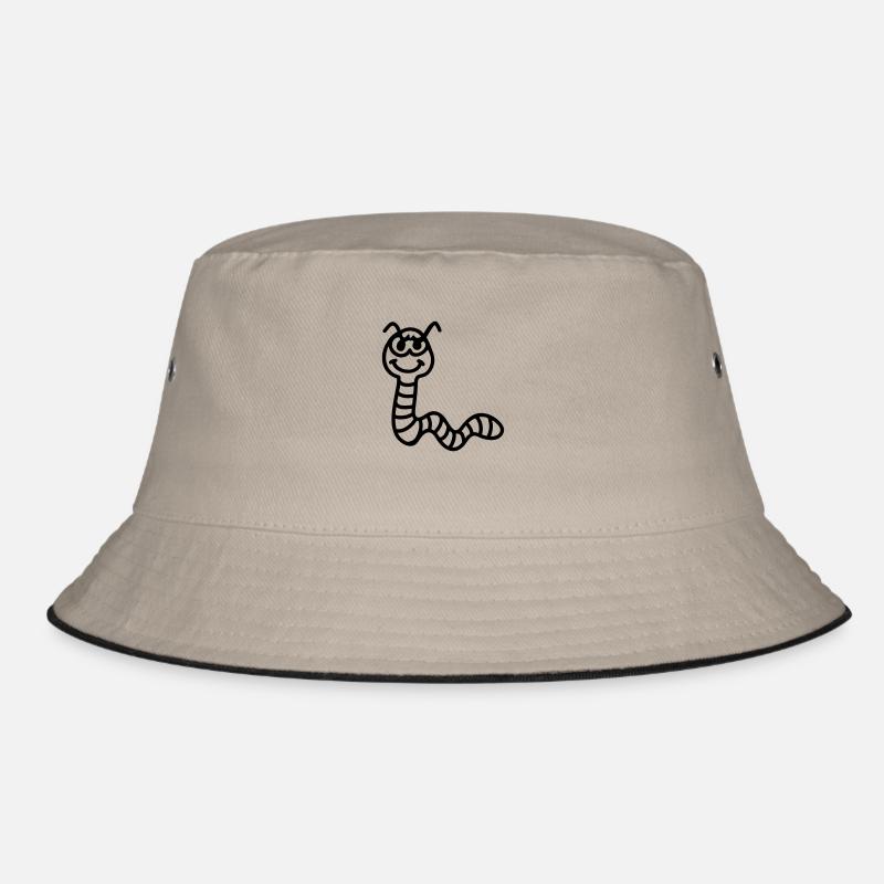 Naughty earthworm - line Bucket Hat