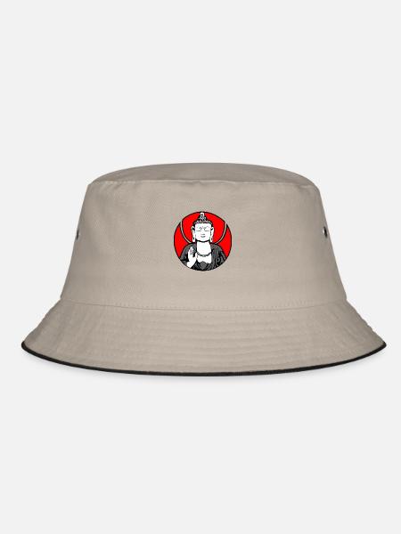 Gautama Buddha Logo - Bucket Hat - khaki/black - Front