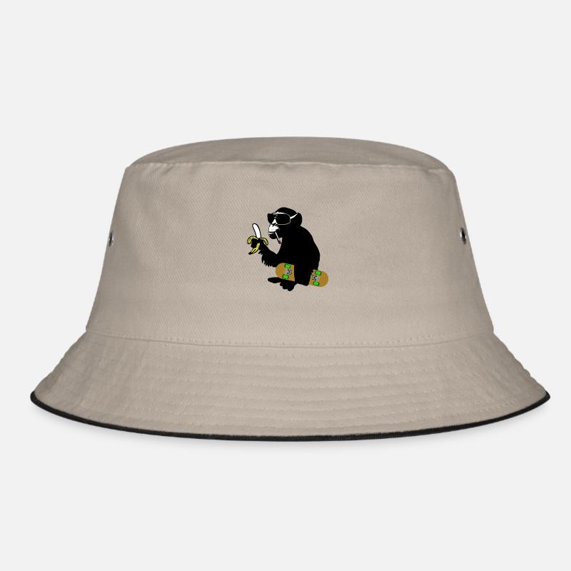 skateboard monkey - Bucket Hat - Khaki/Schwarz