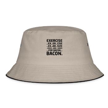 Bacon Logical Deduction - Bucket Hat - khaki/black - Front