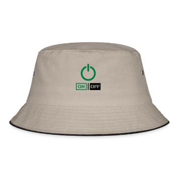 On Off Power Schalter Design - Bucket Hat - khaki/black - Front