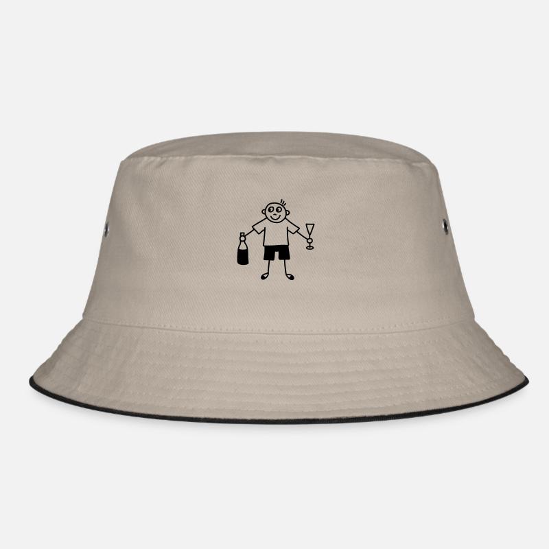 Mann mit Sektglas & Sektflasche Bucket Hat