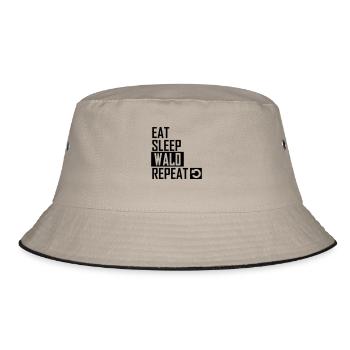 eat sleep wald repeat - Bucket Hat - Khaki/Schwarz - Vorne