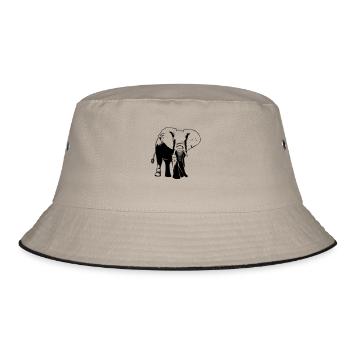 Elefant - Elephant - Bucket Hat - Khaki/Schwarz - Vorne