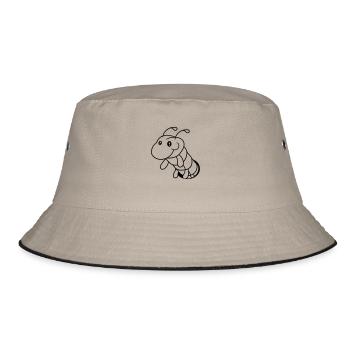 hole ground caterpillar snail crawling snake cute - Bucket Hat - khaki/black - Front